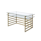Shona - Writing Desk - Clear Glass Top & Antique Gold