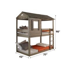 Darlene - Twin Over Twin Bunk Bed - Rustic Gray