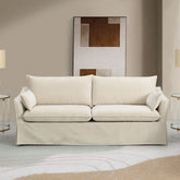 Shane - Sofa With 2 Pillows - Beige Linen
