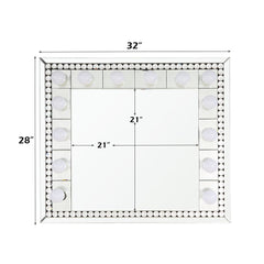 Farai - 28" Accent Mirror - Mirrored & Faux Crystal Diamonds