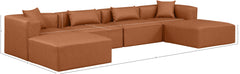 Cube - 6 Piece Modular Double Chaise Sectional - Cognac