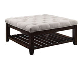 Aizen - Cocktail Ottoman - Beige Fabric & Espresso
