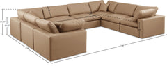 Comfy - 8 Piece Faux Leather Modular Sectional - Tan