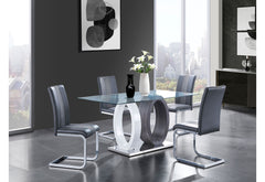 D1628 - 9 Piece Dining Room Set (Dining Table And 8 Dinning Chairs) - Grey