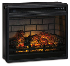 Willowton - 2 Pc. - TV Stand with Faux Firebrick Fireplace Insert - Whitewash
