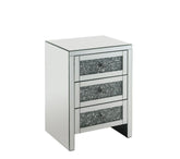 Noralie - 26" Accent Table With Faux Diamonds - Mirrored