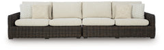Kimora Outdoor Right and Left-arm Facing Loveseat with Cushion (Set of 2)