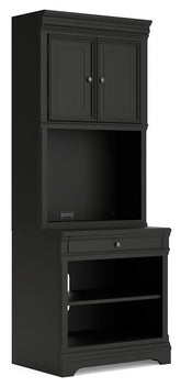 Beckincreek - Bookcase With Door Hutch - Black