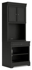 Beckincreek - Bookcase With Door Hutch - Black