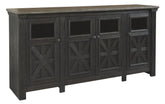 Tyler Creek - Extra Large TV Stand - Black / Gray
