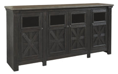 Tyler Creek - Extra Large TV Stand - Black / Gray