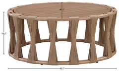 San Pietro - Aluminum Outdoor Patio Coffee Table - Natural