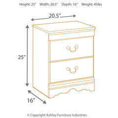 Huey Vineyard - Two Drawer Night Stand - Black