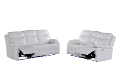 U6026 - Console Reclining Loveseat With LED And Speaker - White