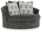Biddeford - Oversized Swivel Accent Chair - Shadow