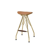 Dragea - Bar Stool (Set of 2) - Whiskey Synthetic Leather & Gold
