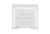 Naomi - Nightstand With LED - Silver