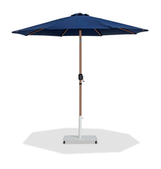 Fiji - Aluminum Patio Umbrella With Square White And Teak Base