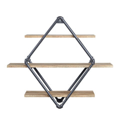 Brantley - 31" Wall Rack With 3 Shelves - Oak & Sandy Black