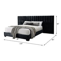 Rivas - Queen Bed - Black Fabric