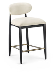 Riccio - Fabric Stool - Black Frame