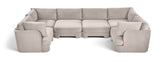 Hammond - Velvet Performance Fabric Upholstered 6 Piece U-Shaped Sectional
