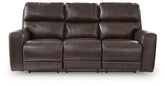 Crossplex - Power Reclining Sofa With Adjustable Headrest - Smoke