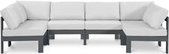 Nizuc - Outdoor Patio 6 Piece Modular Sectional With Gray Frame