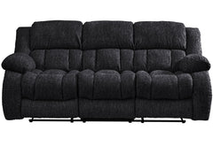 U250 - 3 Piece Living Room Set (Reclining Sofa / Console Reclining Loveseat / Glider Recliner) - Ebony