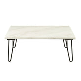 Telestis - Coffee Table - White Marble Top & Black