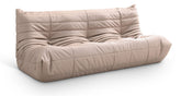 Relax - Sofá tapizado de cuero vegano de 77,75" - Beige