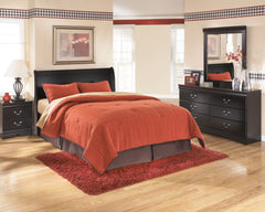 Huey Vineyard - Queen Sleigh Headboard - Black