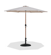 Fiji - Aluminum Patio Umbrella With Round Black And Teak Base