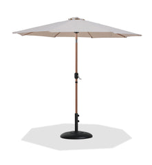 Fiji - Aluminum Patio Umbrella With Round Black And Teak Base