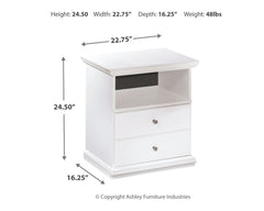 Bostwick Shoals - One Drawer Night Stand - White