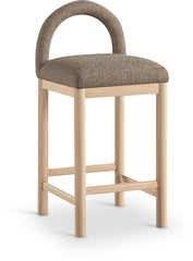 Conrad - Linen Counter Stool With Natural Legs