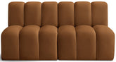 Arc - Velvet 2 Pieces Modular Sofa - Saddle