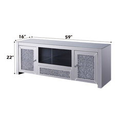Noralie - TV Stand - Mirrored & Faux Diamonds