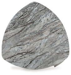 Surmour - Triangle End Table - Gray / Brown