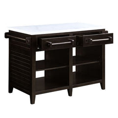 Darwid - Kitchen Island - Marble Top Top & Espresso