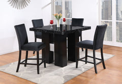 D04 - 5 Piece Dining Room Set (Bar Table And Four Bar Stools) - Black