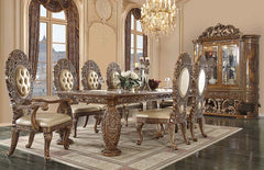 Constantine - Side Chair (Set of 2) - Synthetic Leather , Brown & Gold