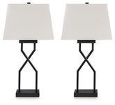 Brookthrone - Metal Table Lamp (Set of 2) - Black