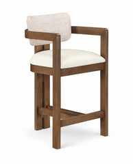 Ravina - Upholstered Counter Stool With Stained Brown Base