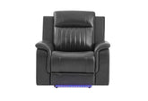 U8879 - Power Recliner With LED - Charcoal