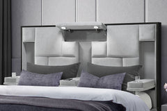 Oscar - King Bed Without Wood Trim - Gray