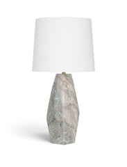 Seraphine - Genuine Marble And Linen Textured Fabric Table Lamp