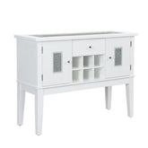 Elizaveta - Server - Faux Crystal Diamonds & White High Gloss