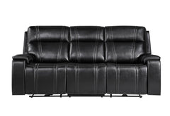 U8880 - Power Reclining Sofa With Armrest Cupholder, DDT With Watch Charger - Black