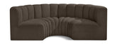 Arc - Boucle Fabric 4 Piece U-Shaped Modular Sofa